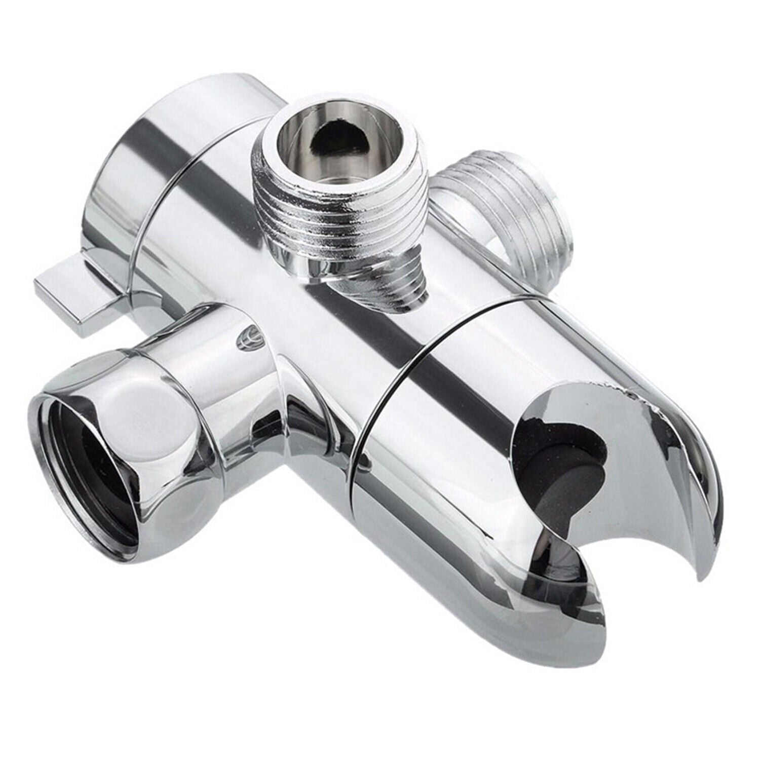 3-Way Shower Diverter in chrome — front view of the brass diverter valve