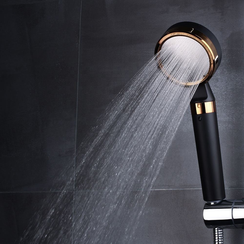 MineralStream BLACK Vitamin C showerhead in matte black finish