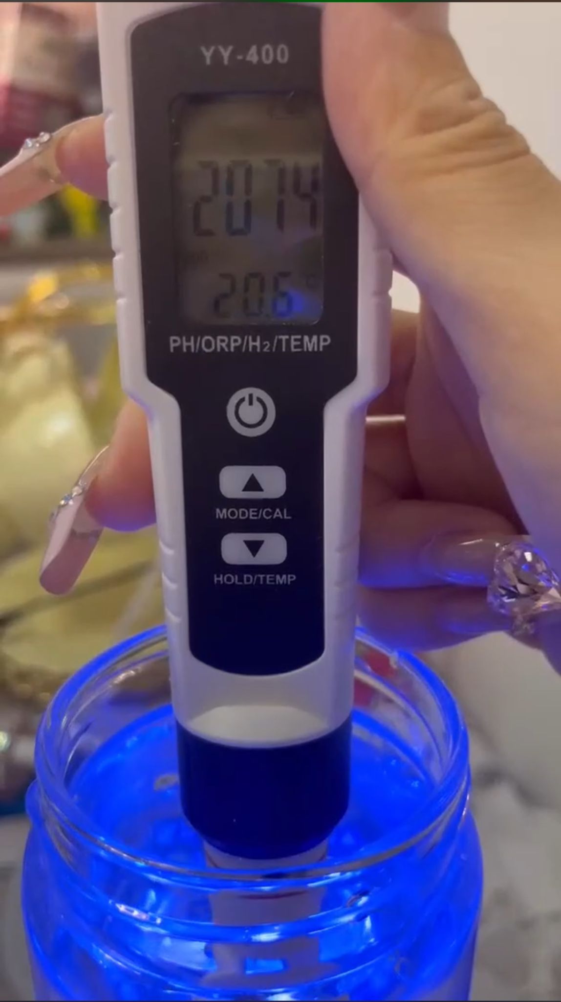 MineralStream Hydrogen Water Bottle PPB test showing over 2000 PPB H2