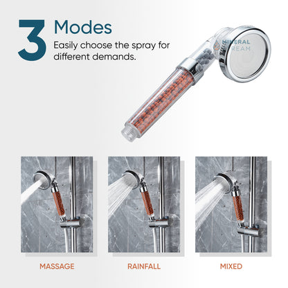 Eco-Friendly Showerhead Complete Shower Kit - chrome shower head front view