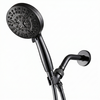 Luxe 10 Mode Showerhead Shower Essentials Kit in black