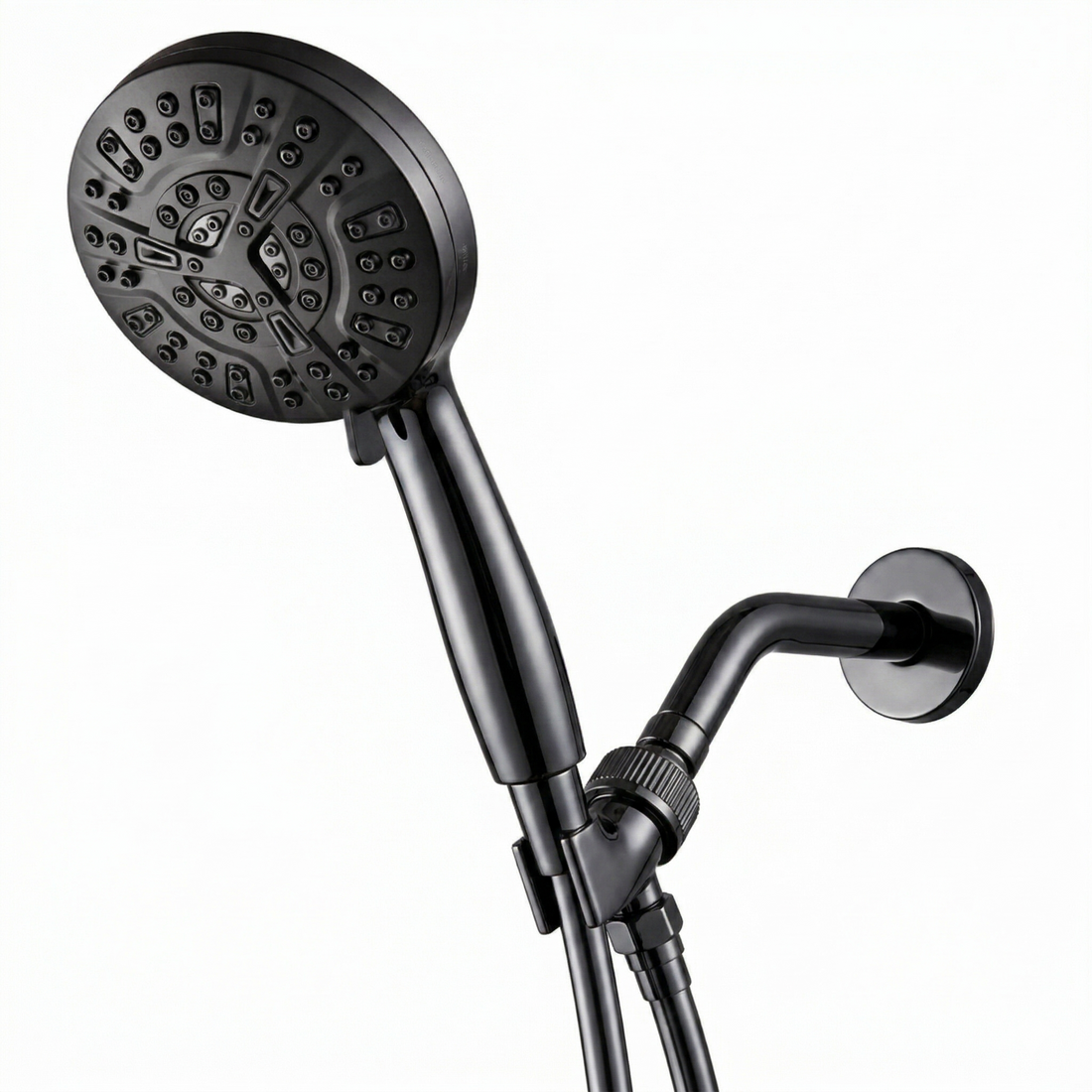 Luxe 10 Mode Showerhead Shower Essentials Kit in black