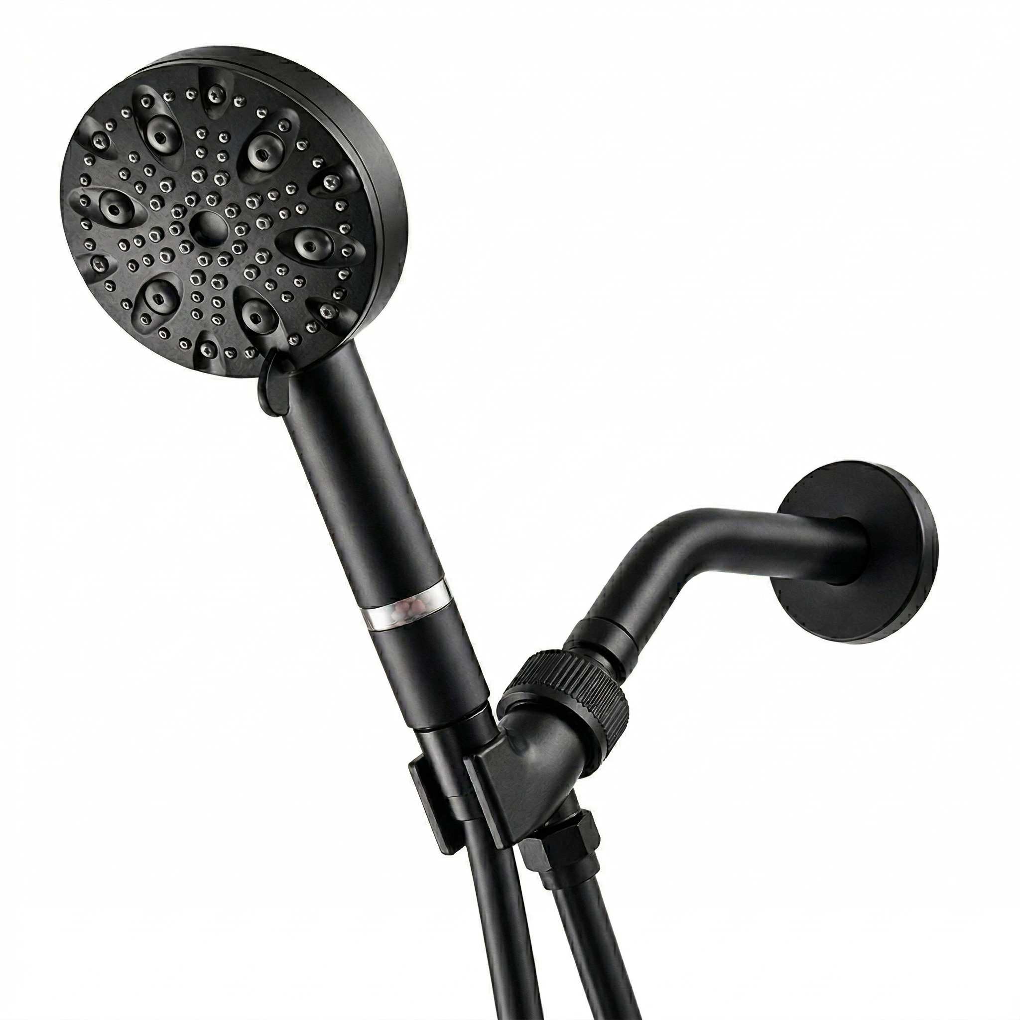 MineralStream Luxe 9 Mode Showerhead Essentials Kit in black