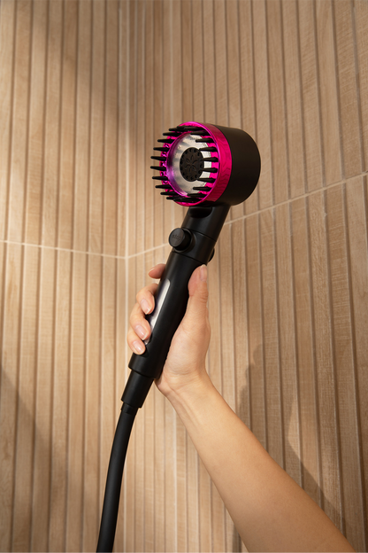 MineralStream Massage Filtered Shower Head close-up of ergonomic massage-grip handle