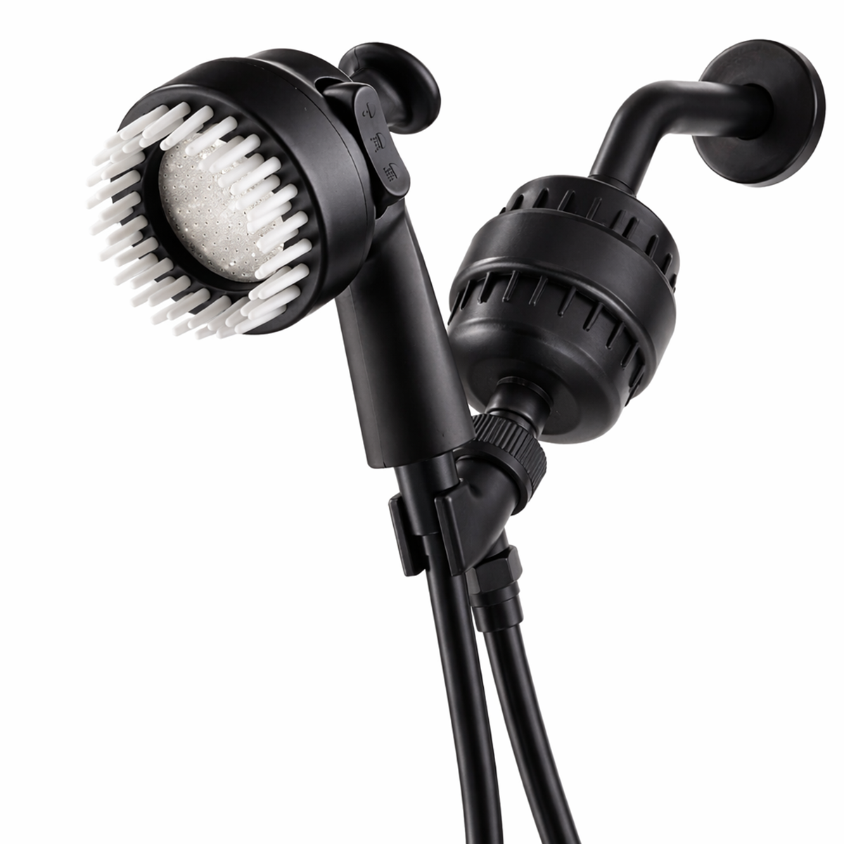 Dog Spa Shower Head Complete Kit in black, front view by Mineral Stream