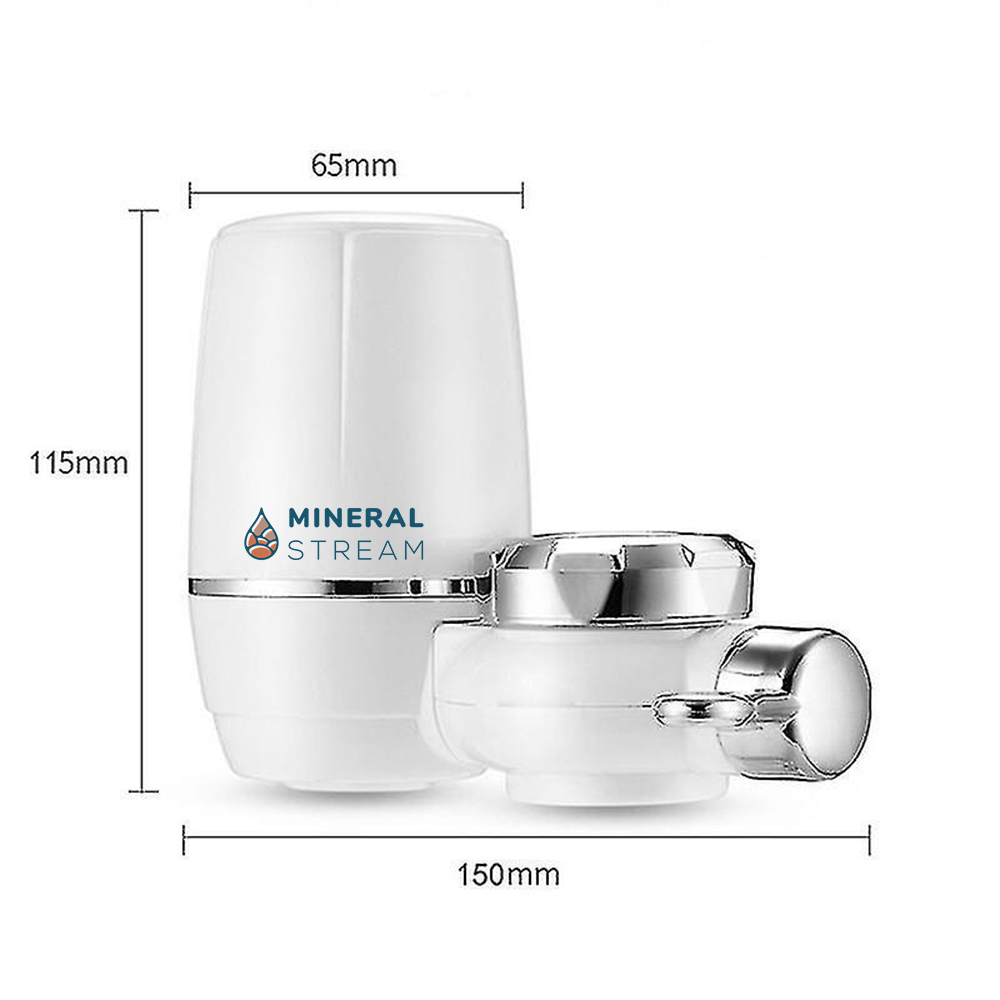 Advanced Faucet Water Filter dimensions and size diagram for the tap-mounted unit