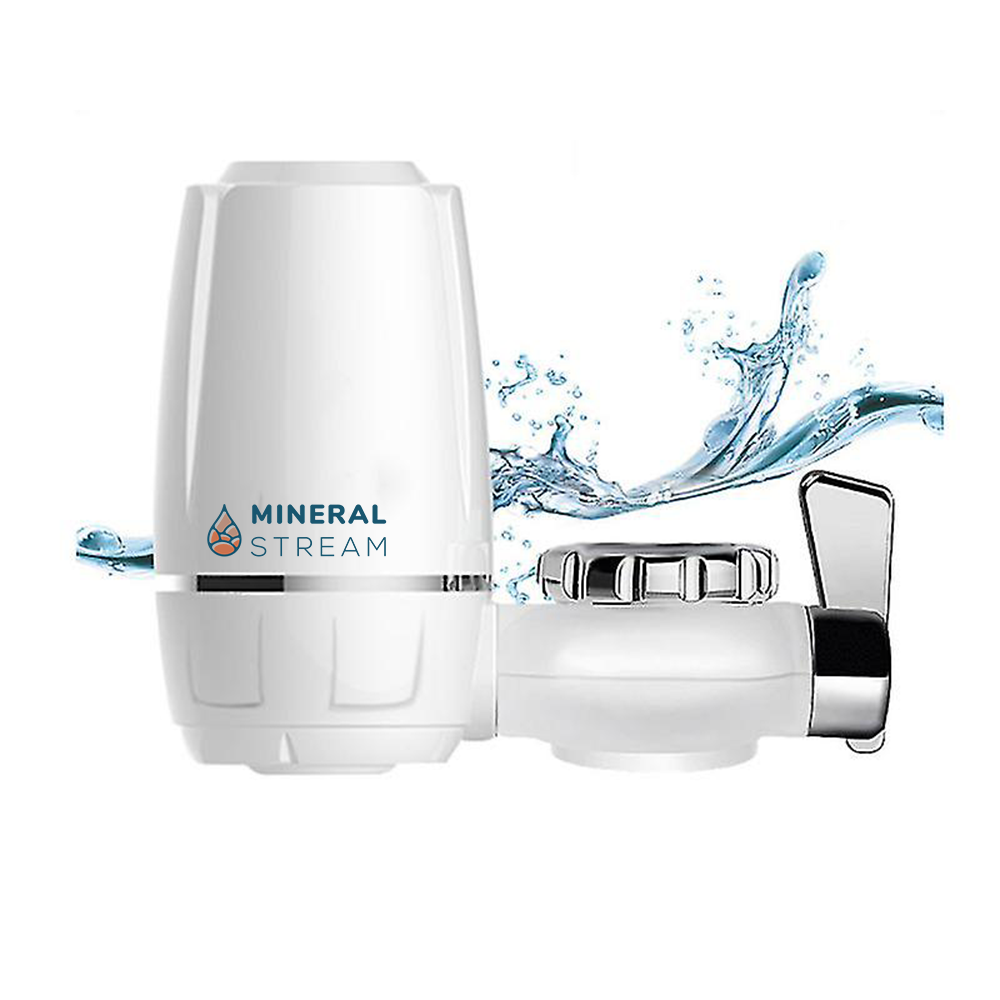 Advanced Faucet Water Filter producing a fresh splash of filtered tap water