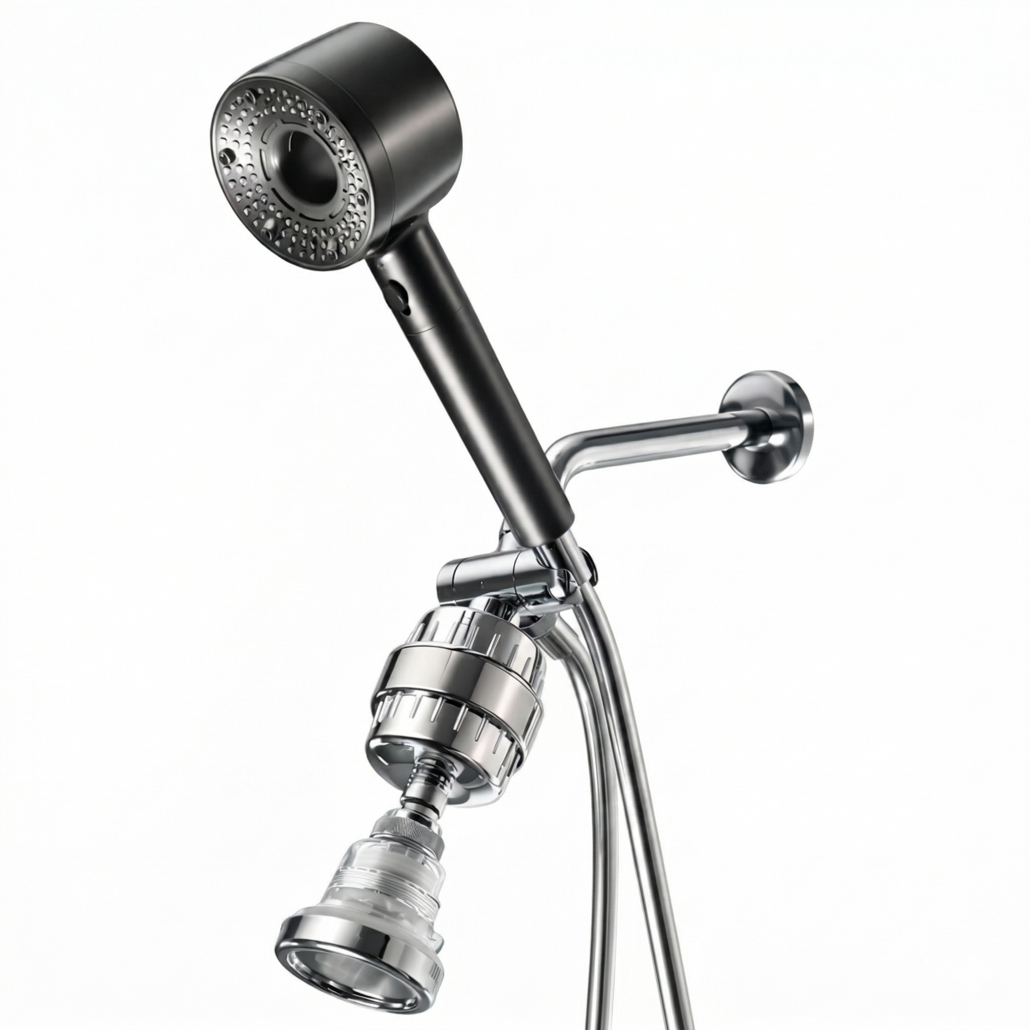 Hey Pure Filtered Shower Head dual shower kit in grey