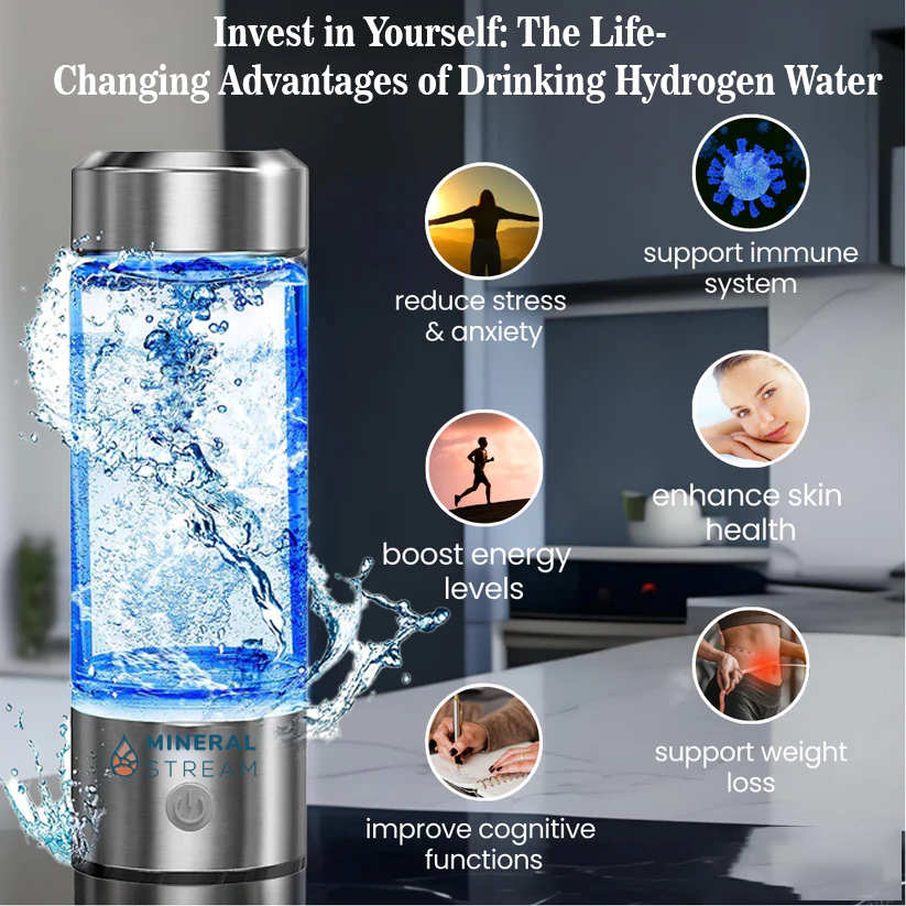 MineralStream Hydrogen Water Bottle health benefits of hydrogen water