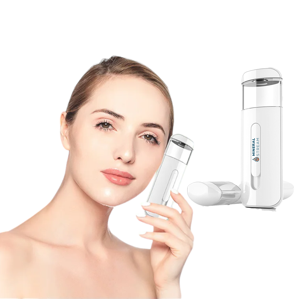 Hydrogen Water Face Mist misting onto skin for hydration