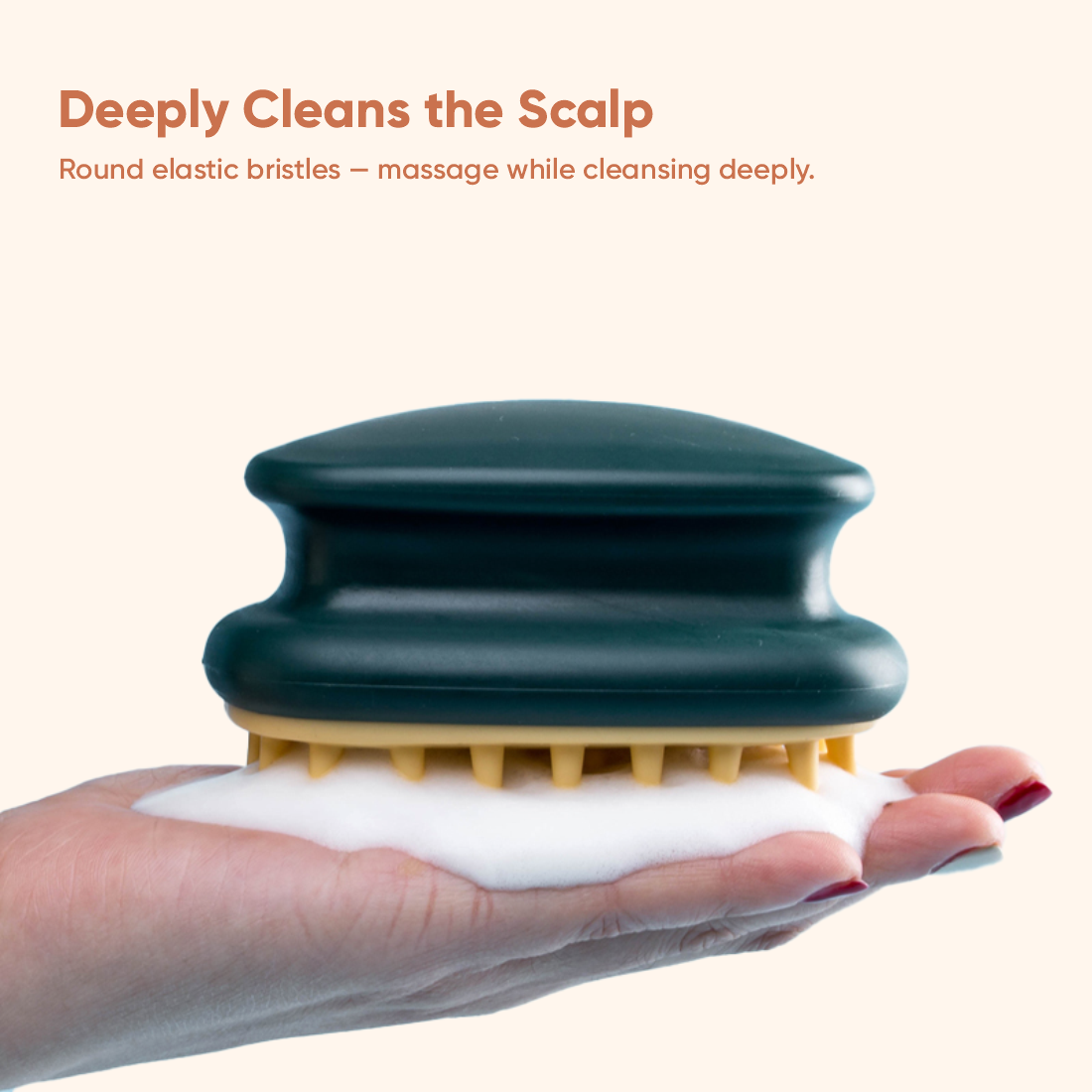 Shower Scalp Massager - close-up of soft flexible silicone bristles