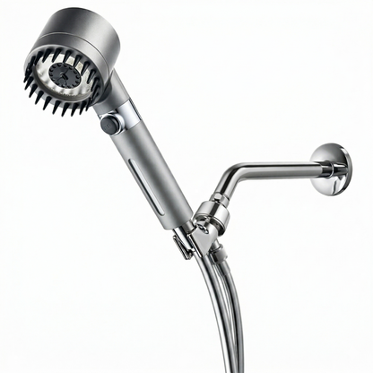MineralStream Massage Filtered Shower Head Essentials Kit in grey