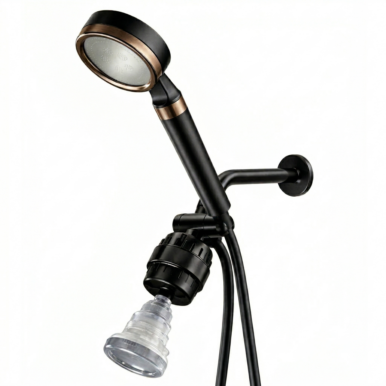 MineralStream BLACK Vitamin C Dual Shower System kit