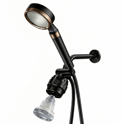 MineralStream BLACK Vitamin C Dual Shower System kit